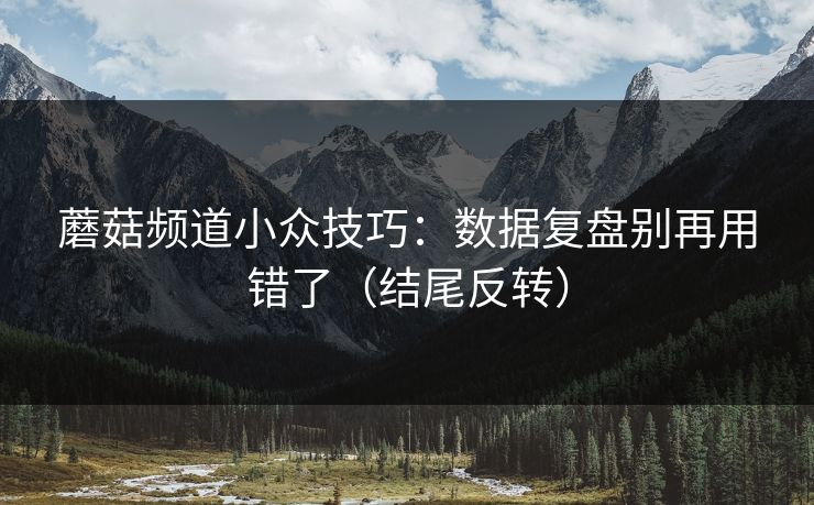 蘑菇频道小众技巧:数据复盘别再用错了(结尾反转)